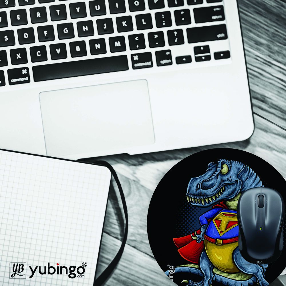 Super T-Rex Mouse Pad (Round)-Image4