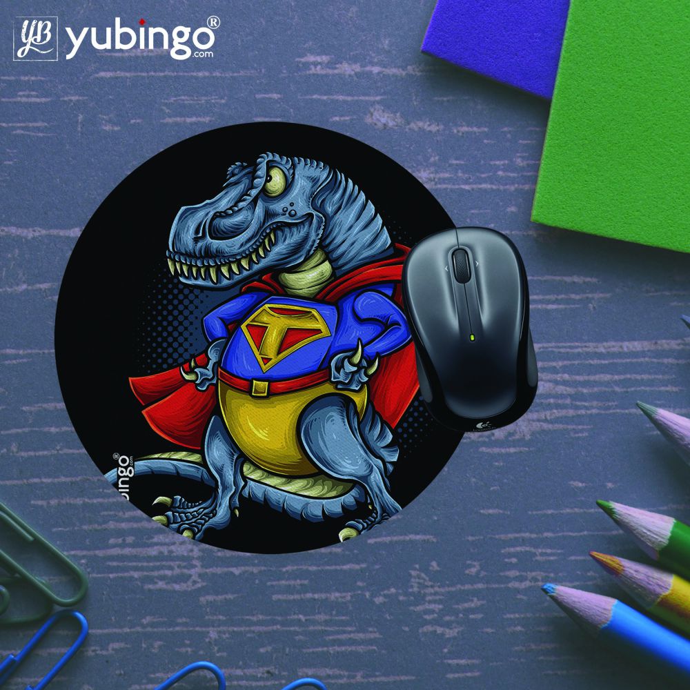 Super T-Rex Mouse Pad (Round)-Image5