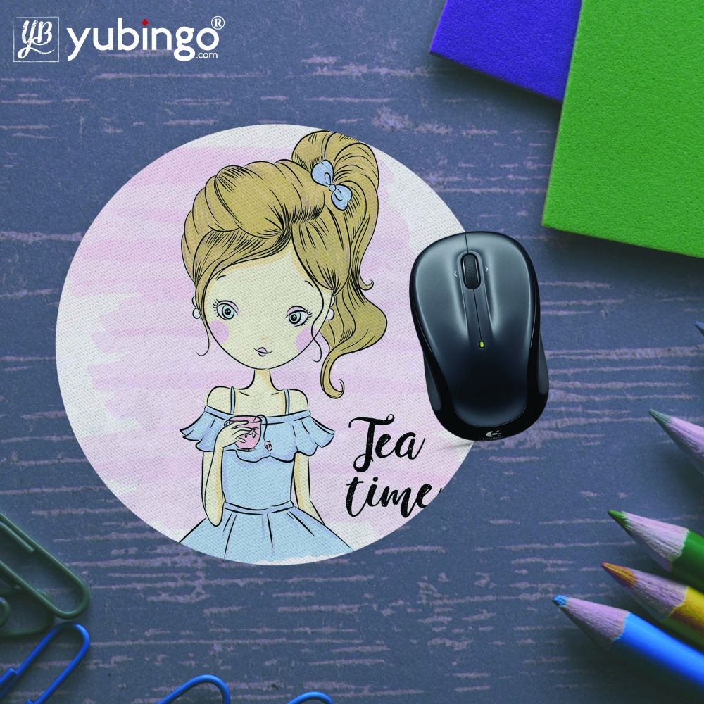 Tea Time Mouse Pad (Round)-Image5