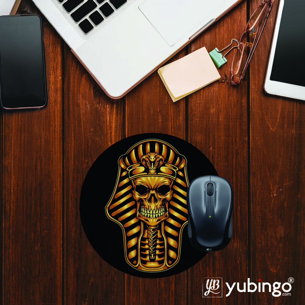 The Mummy Skull Mouse Pad (Round)-Image2
