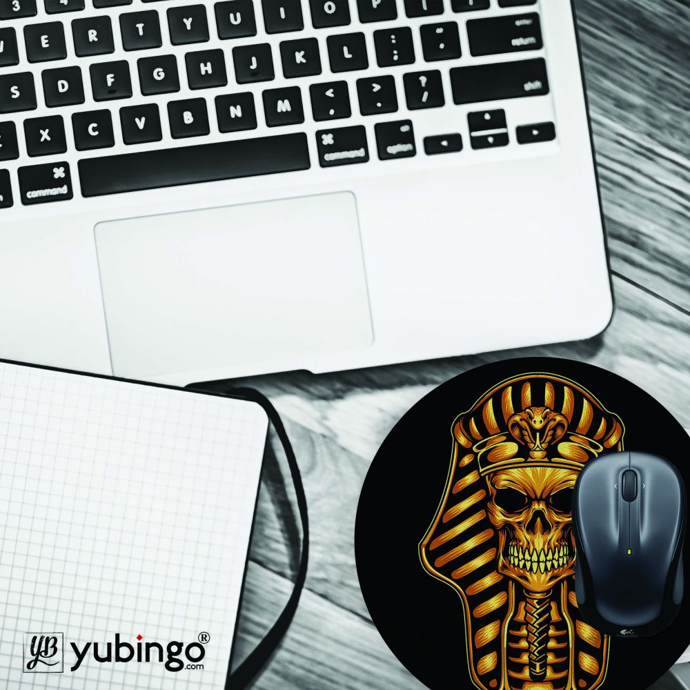The Mummy Skull Mouse Pad (Round)-Image4