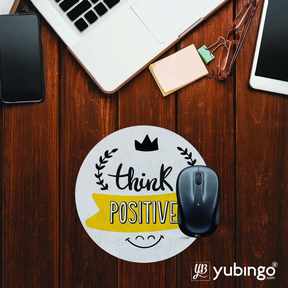 Think Positive Mouse Pad (Round)