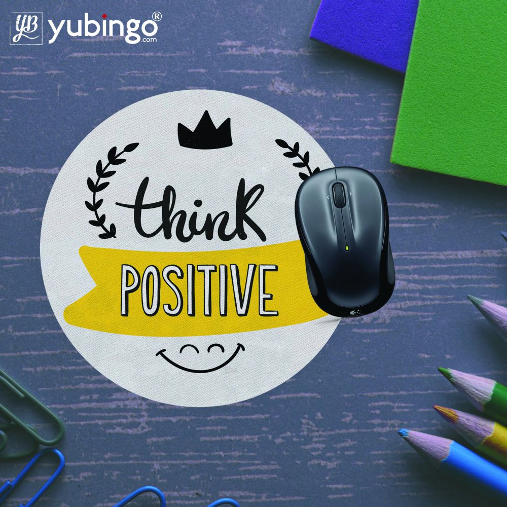 Think Positive Mouse Pad (Round)-Image5