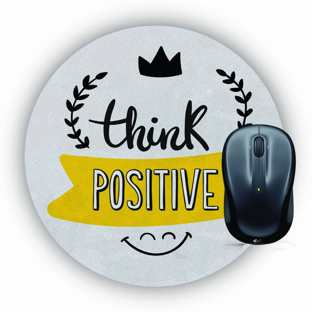Think Positive Mouse Pad (Round)
