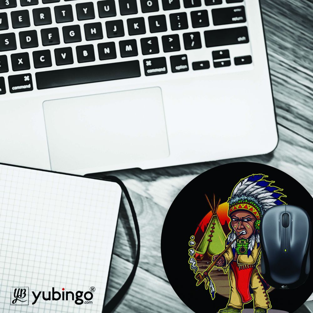 Tribal Woman Mouse Pad (Round)-Image4