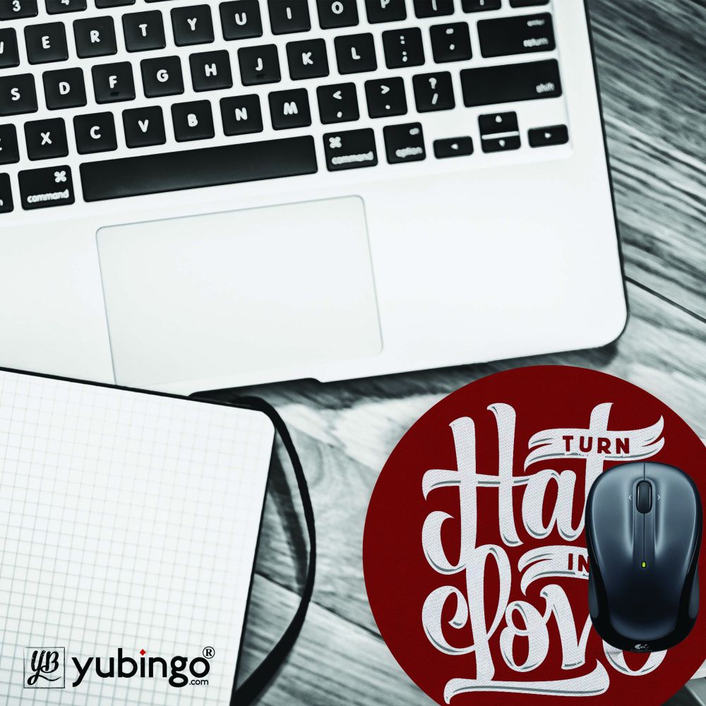 Turn Hate into Love Mouse Pad (Round)-Image4