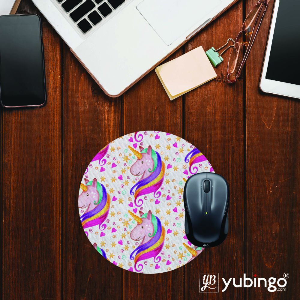 Unicorn Pattern Mouse Pad (Round)-Image2
