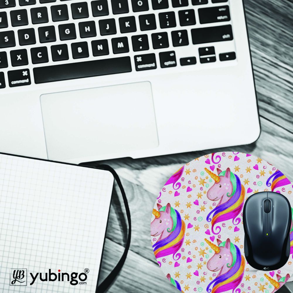 Unicorn Pattern Mouse Pad (Round)-Image4