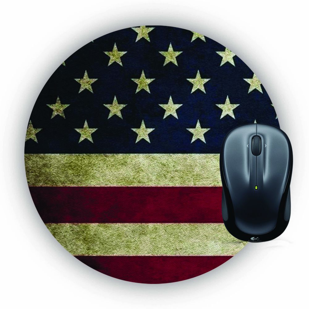 US Flag Theme Mouse Pad (Round)
