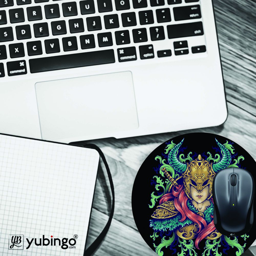 Warrior Goddess Mouse Pad (Round)-Image4