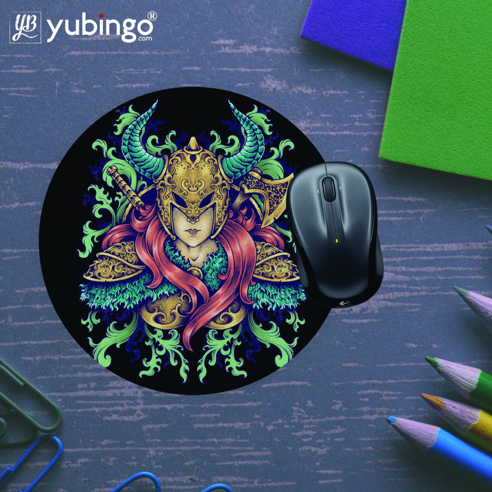 Warrior Goddess Mouse Pad (Round)-Image5