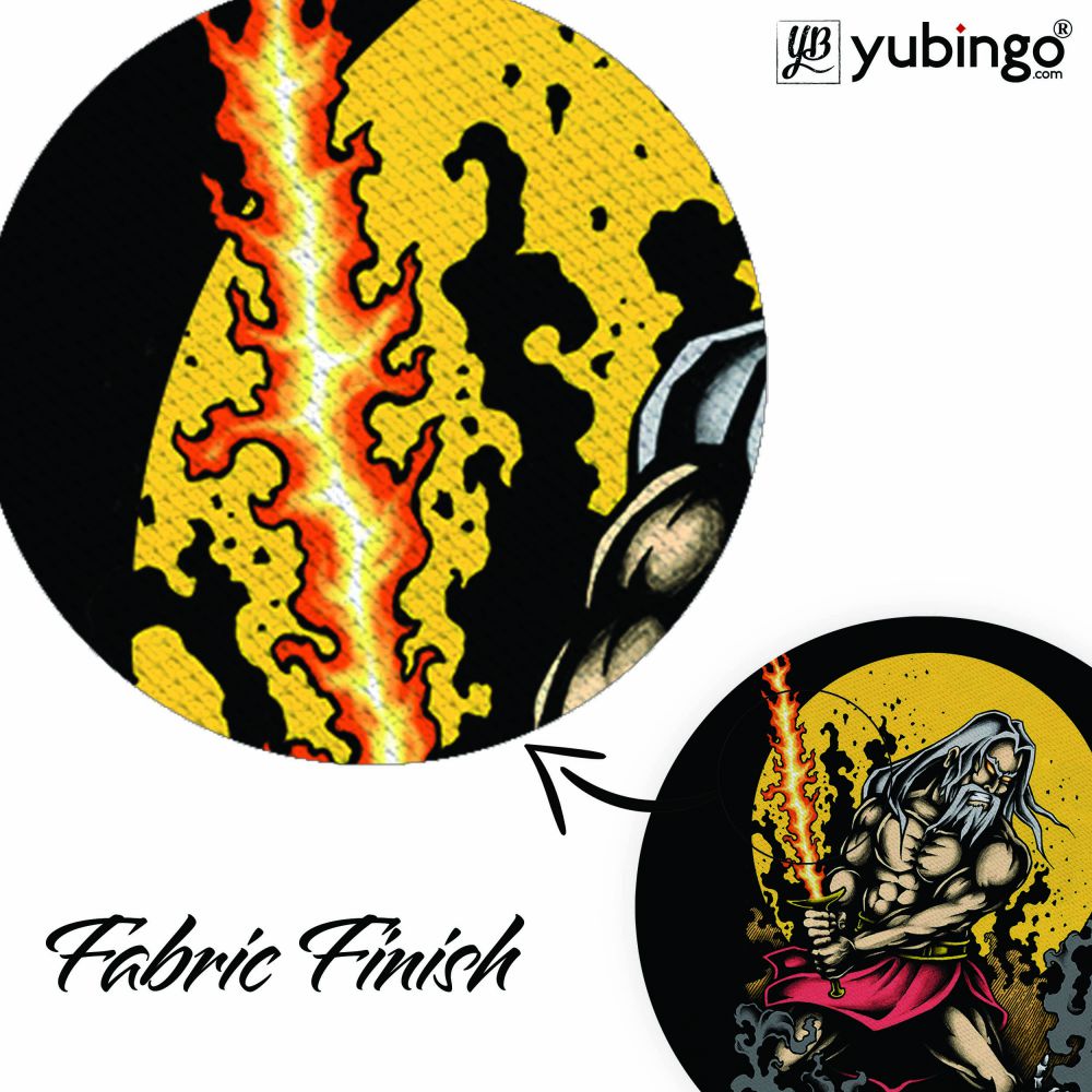 Warrior Old Man Mouse Pad (Round)-Image3