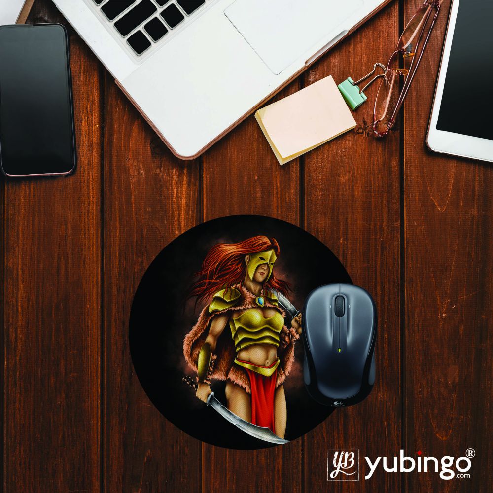 Warrior Queen Mouse Pad (Round)-Image2