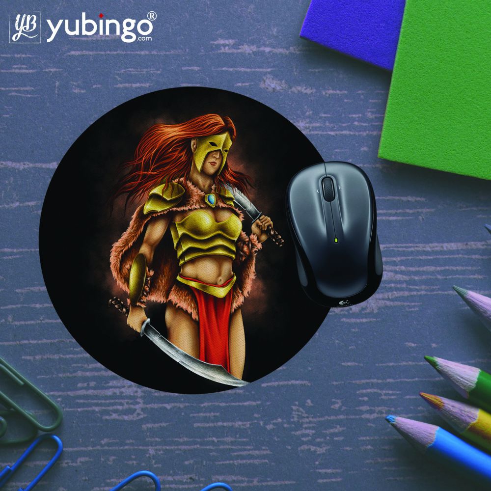Warrior Queen Mouse Pad (Round)-Image5
