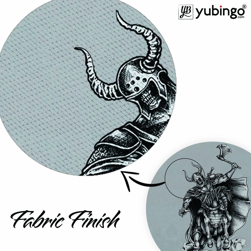 Warrior Skull Mouse Pad (Round)-Image3