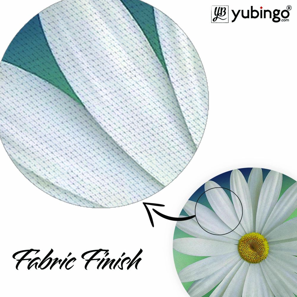 White Flower Mouse Pad (Round)-Image3