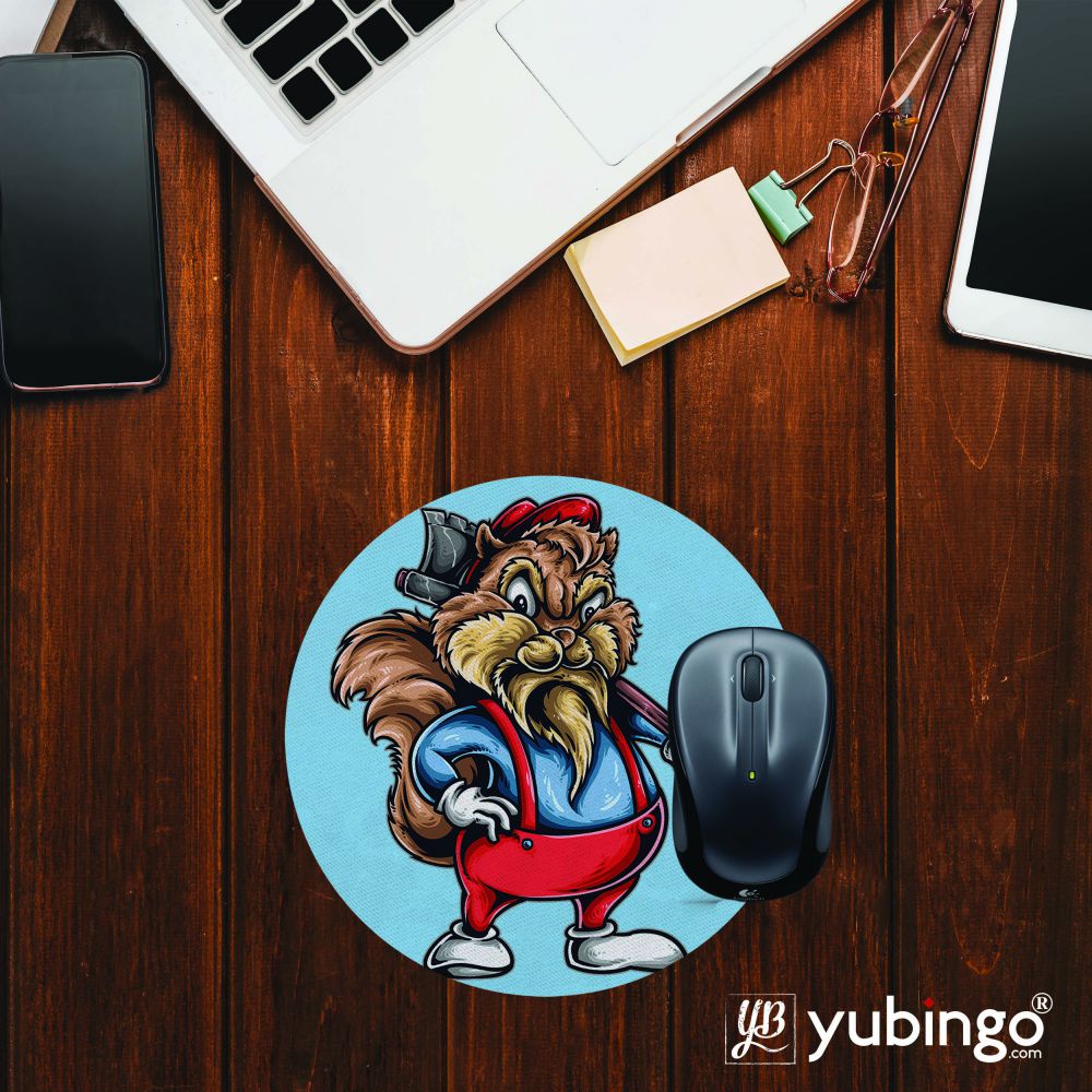Wood Cutter Mouse Pad (Round)-Image2