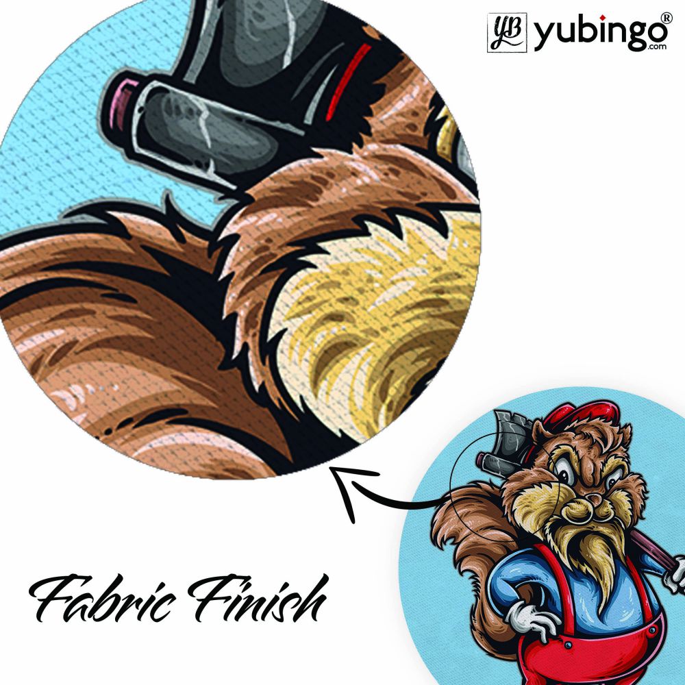 Wood Cutter Mouse Pad (Round)-Image3