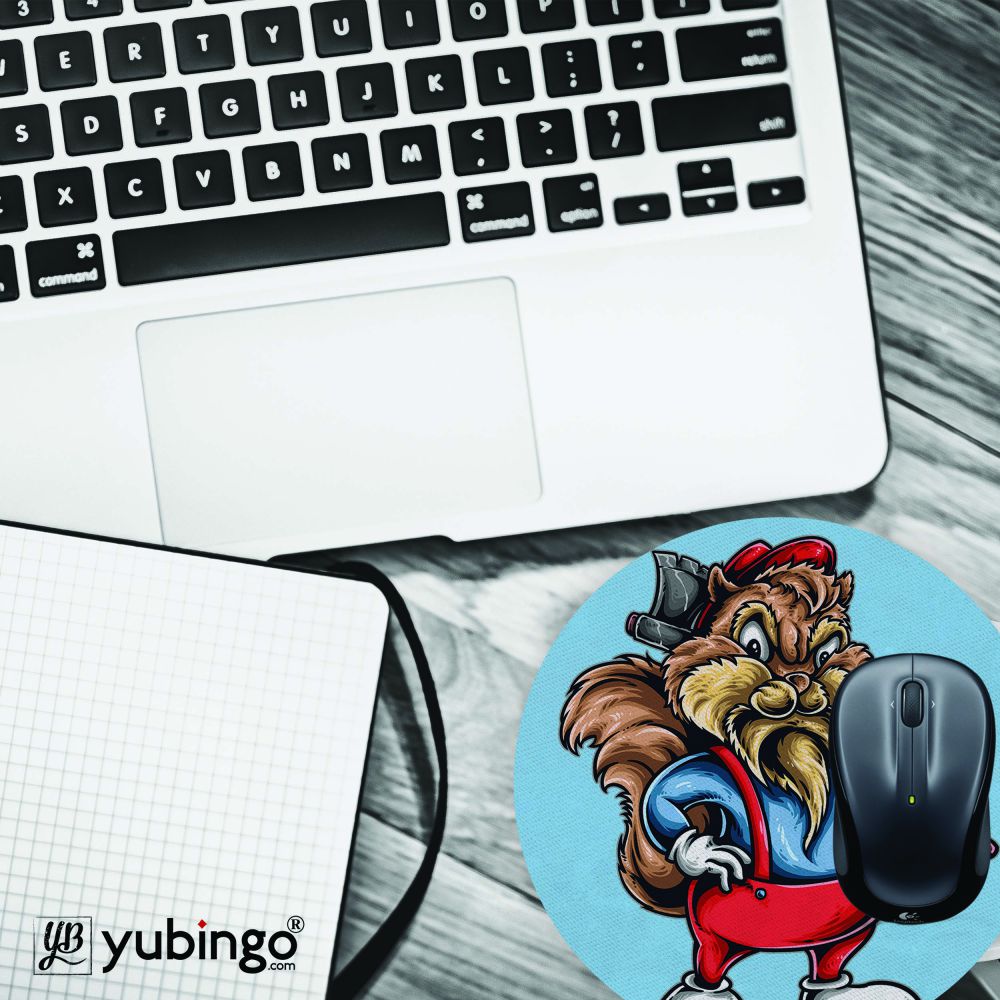 Wood Cutter Mouse Pad (Round)-Image4