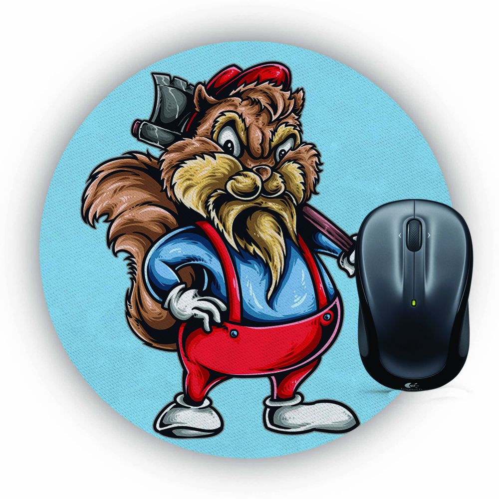 Wood Cutter Mouse Pad (Round)