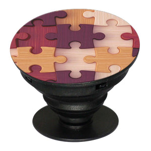 Wooden Jigsaw Mobile Grip Stand (Black)