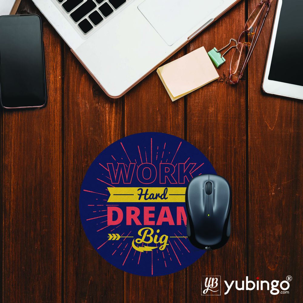 Work Hard Dream BIG Mouse Pad (Round)-Image2