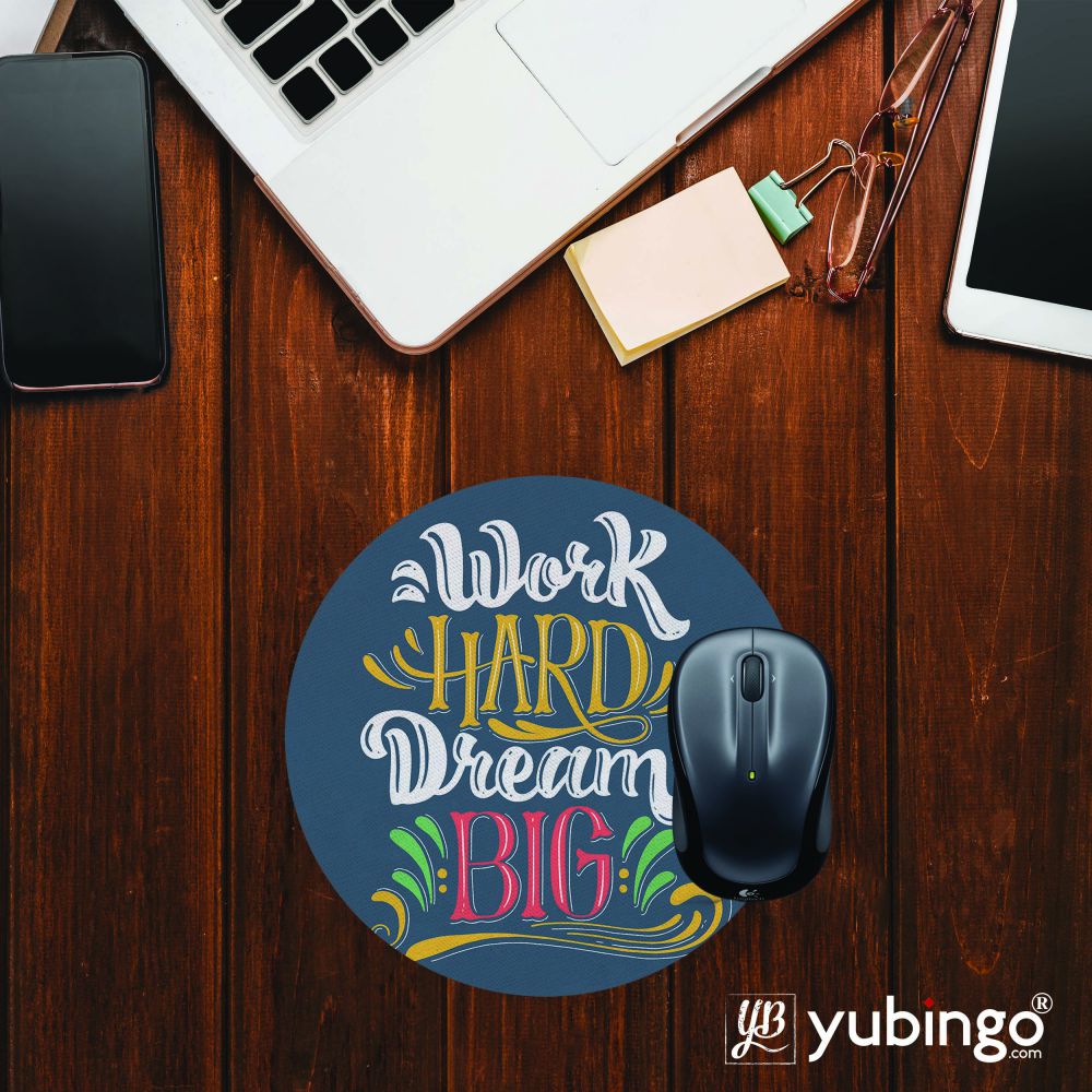 Work Hard Mouse Pad (Round)-Image2