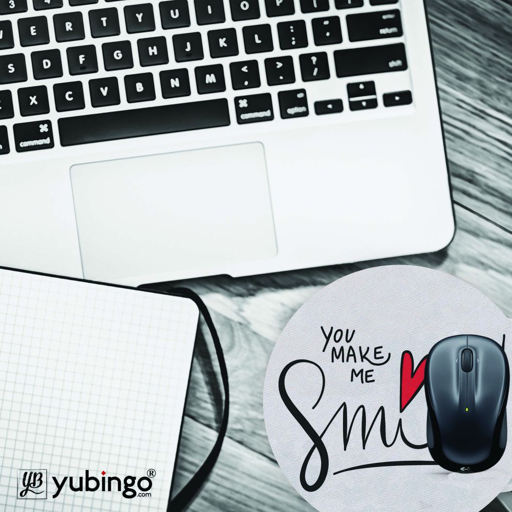 You Make me Smile Mouse Pad (Round)-Image4