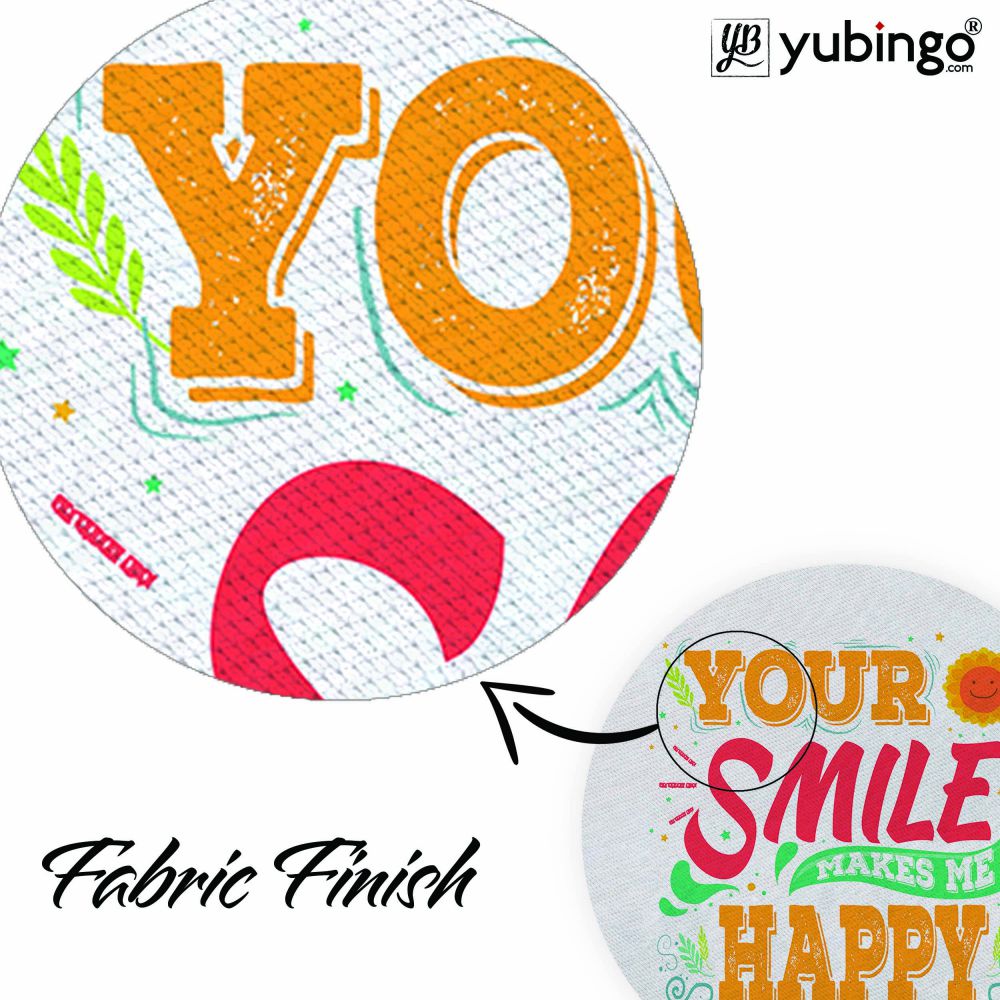 Your Smile Makes Me Happy Mouse Pad (Round)-Image3