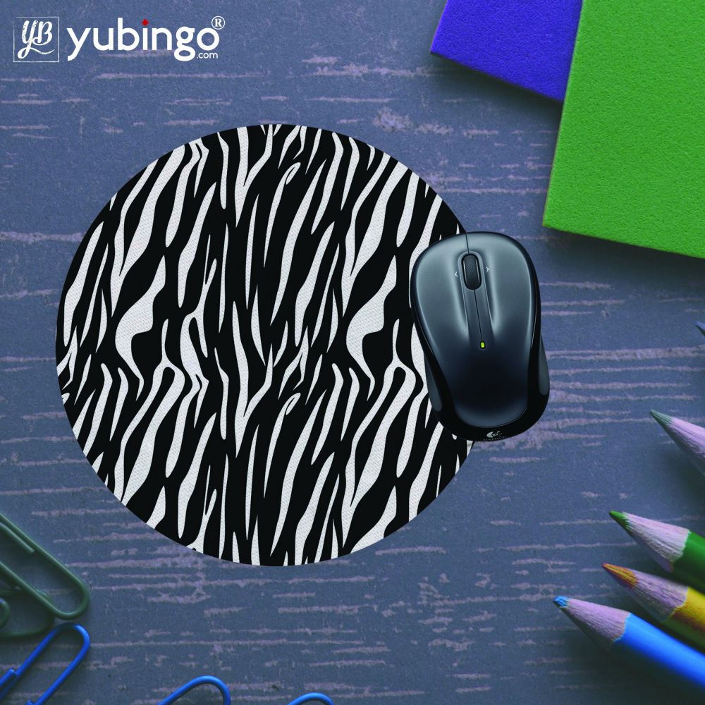 Zebra Stripes Mouse Pad (Round)-Image5