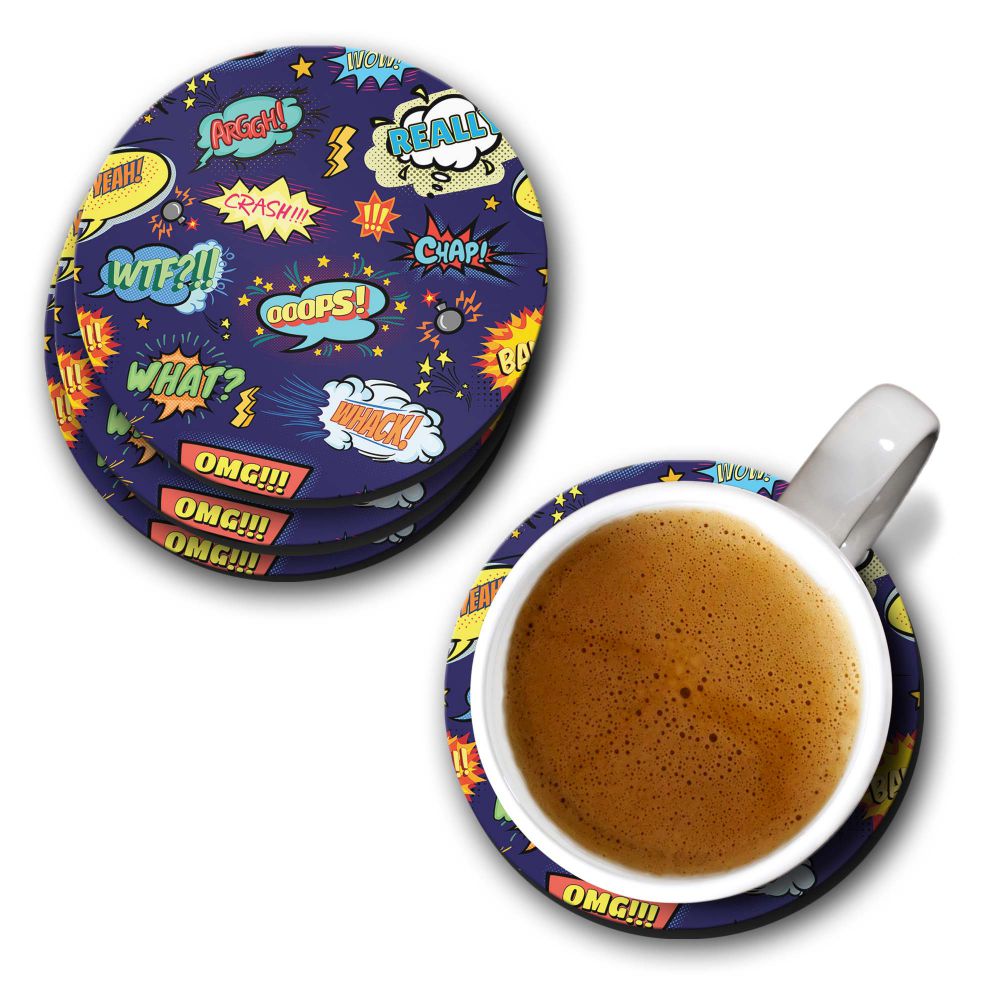 Comic Pattern Coasters