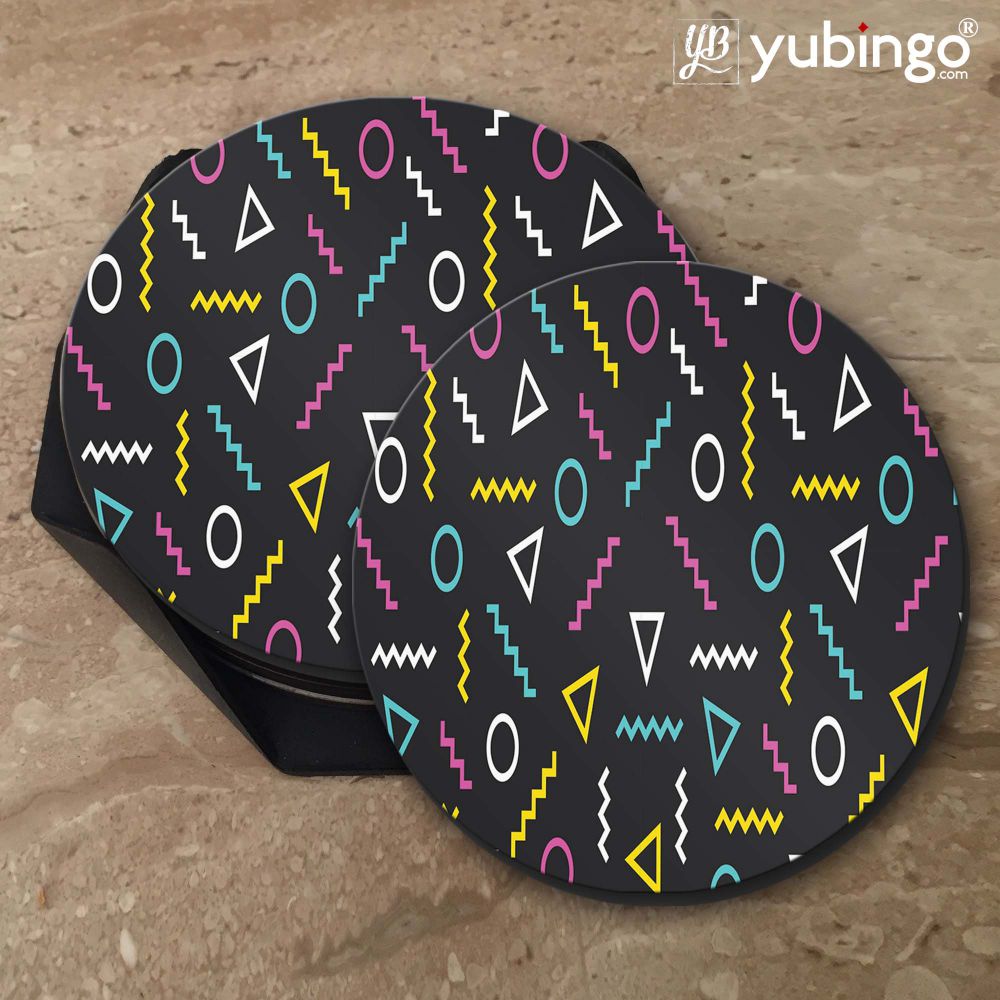 Cool Black Pattern Coasters-Image5