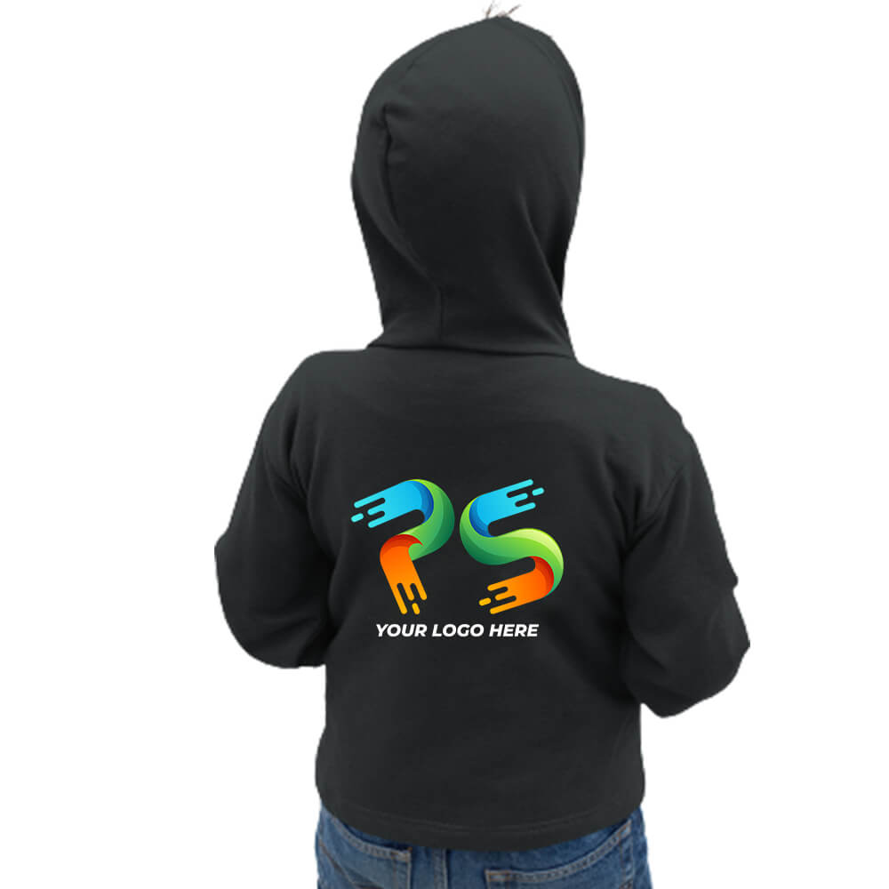 Black Customised Kids Hoodie - Front and Back Print