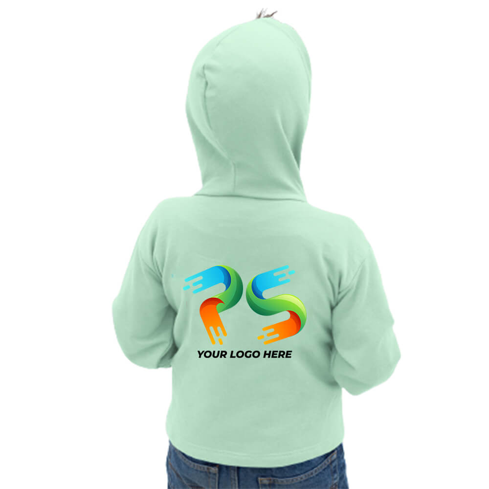 Mint Green  Customised Kids Hoodie - Front and Back Print
