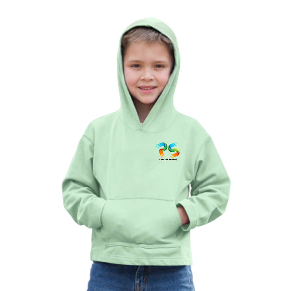 Mint Green Customised Kids Hoodie -  Front  Print