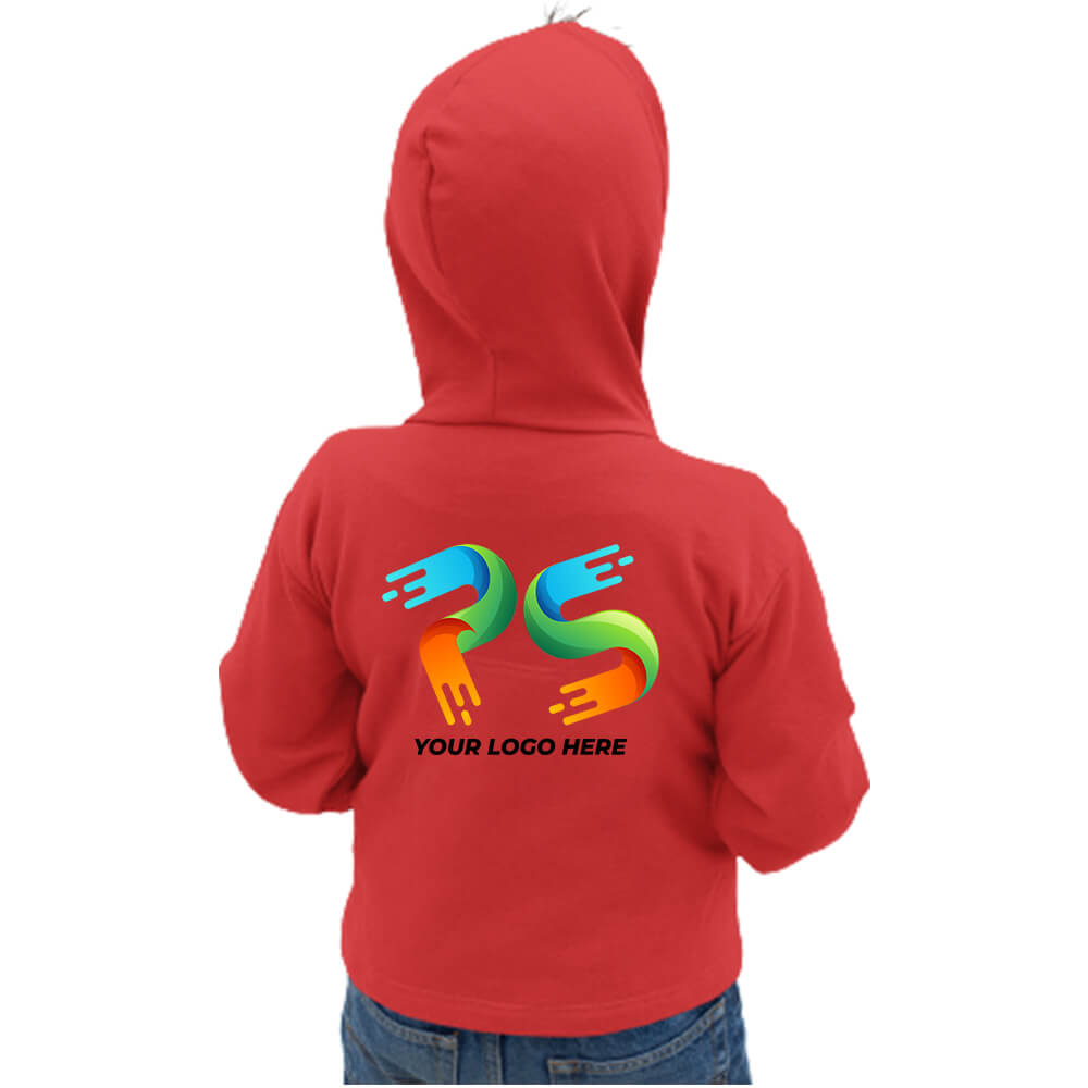 Red  Customised Kids Hoodie - Front and Back Print