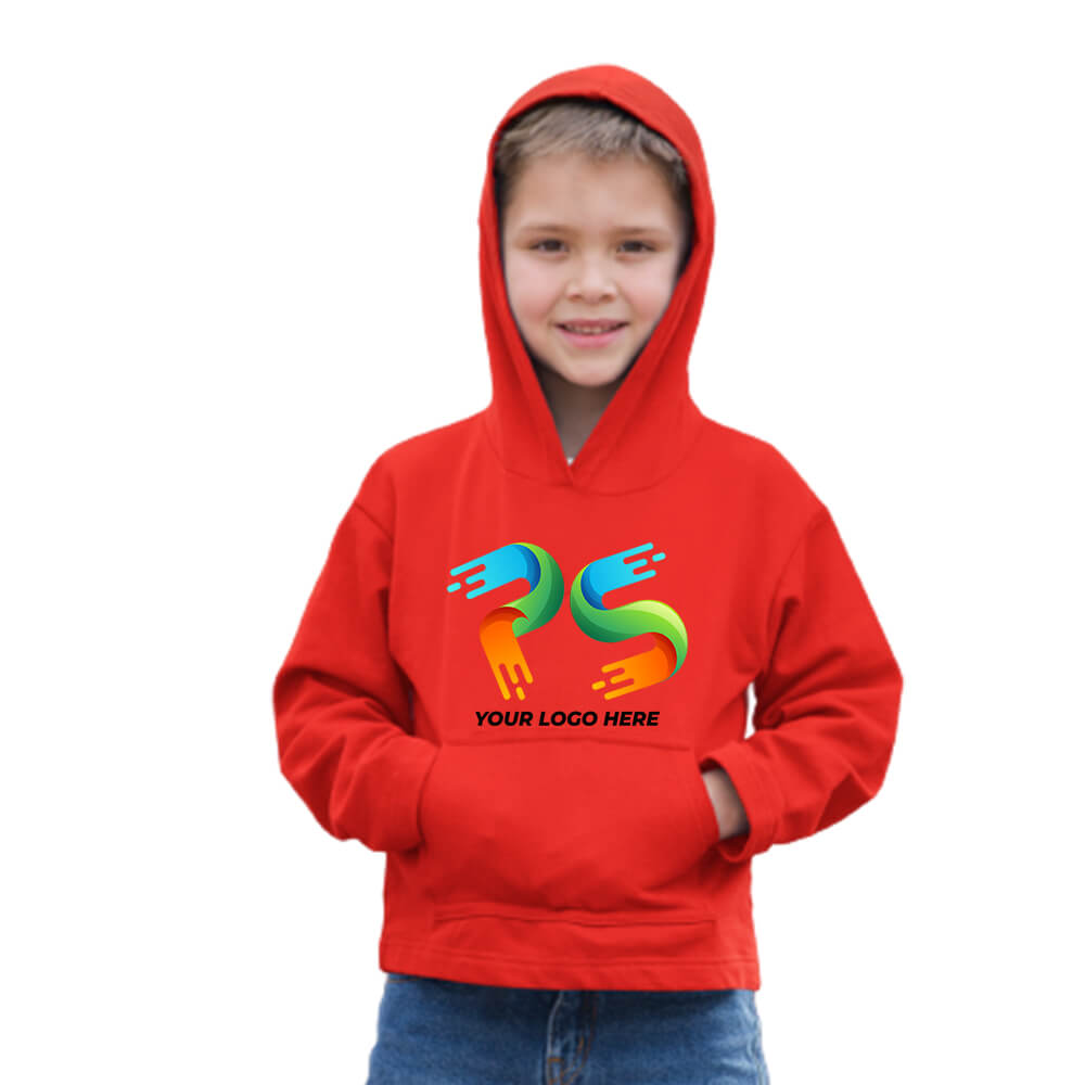 Red  Customised Kids Hoodie -  Front Print