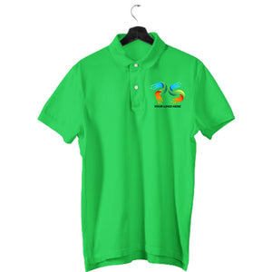 Flag Green Customised Men's Polo Neck  T-Shirt - Front Print