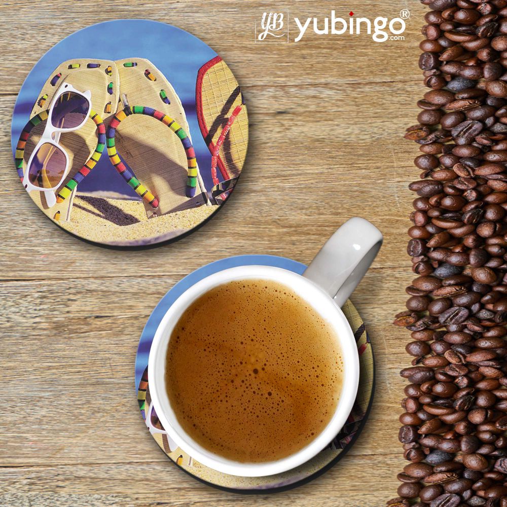 Cute Flip Flops On Beach Coasters-Image2