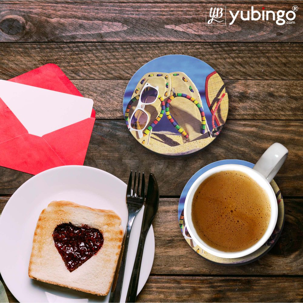 Cute Flip Flops On Beach Coasters-Image3