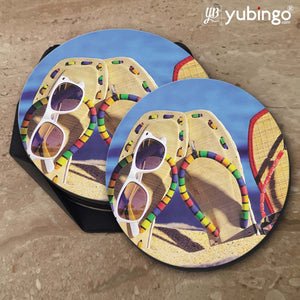 Cute Flip Flops On Beach Coasters-Image5