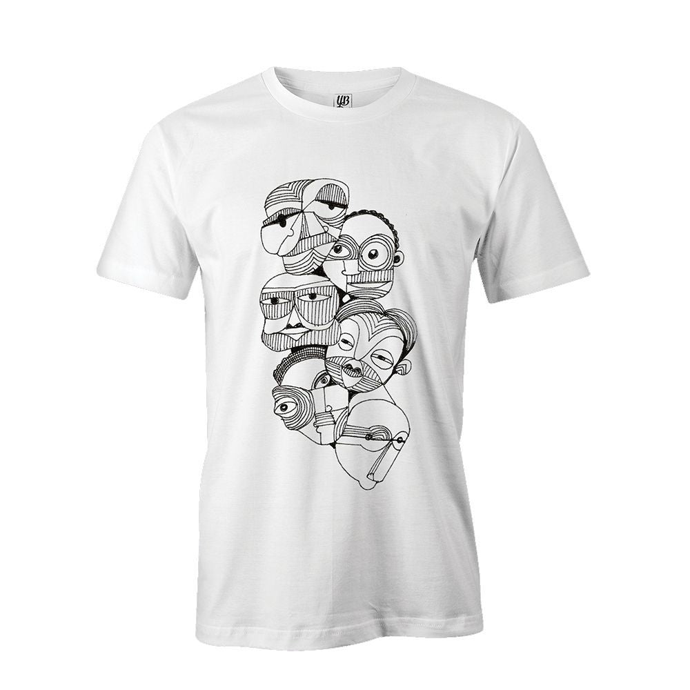 Face on face Men T-Shirt-White