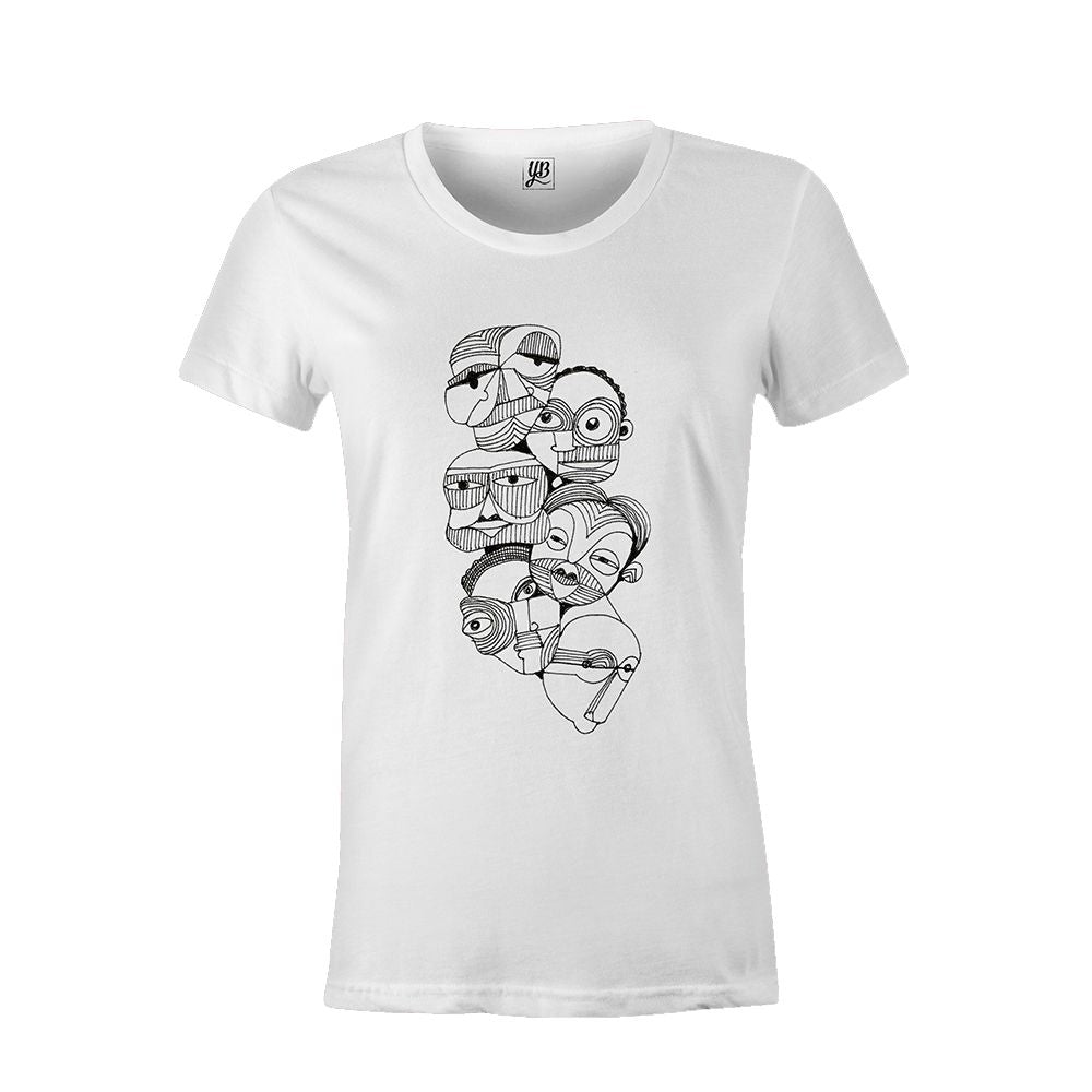 Face on face Women T-Shirt-White