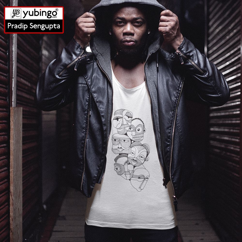 Face on face Tank Tops-White