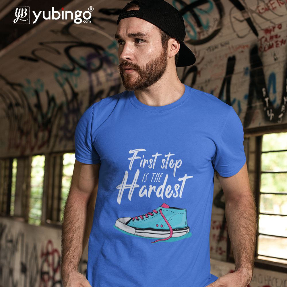 First Step is Hardest Men T-Shirt-image4