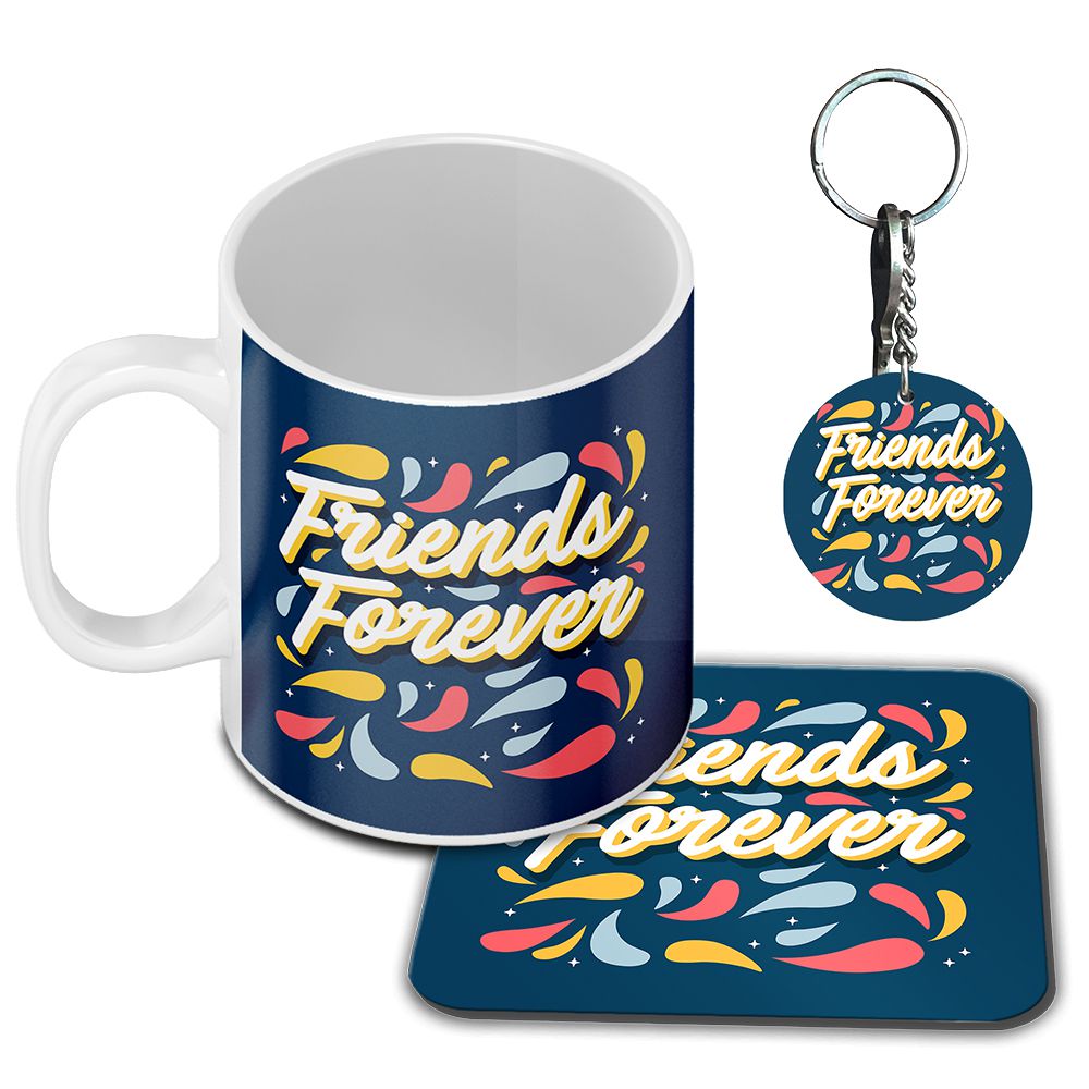 Friends Forever Coffee Mug with Coaster and Keychain