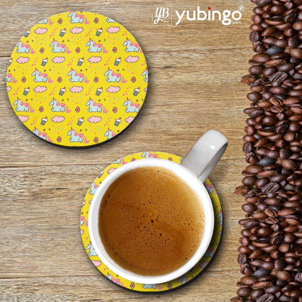 Girlie Yellow Pattern Coasters