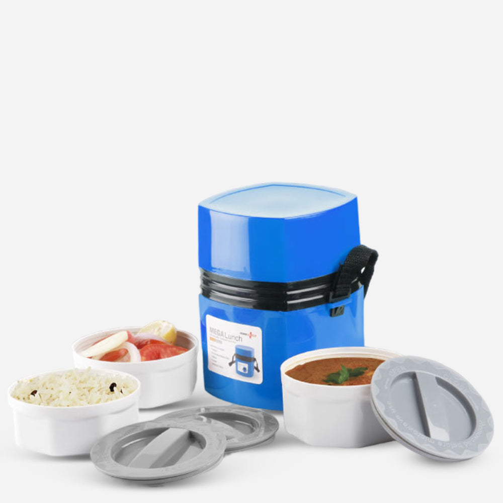 Power Plus Mega Lunch Box Microwaveable- 3 Box