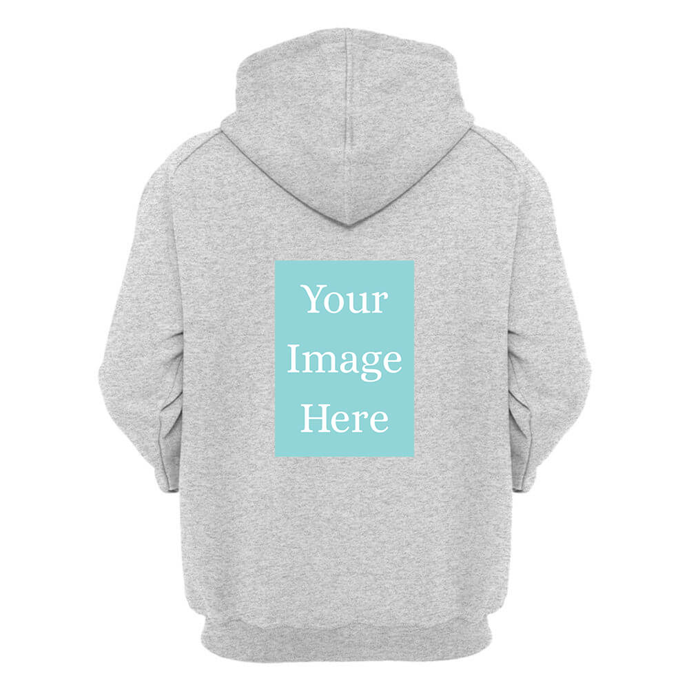 Heather Grey Customised Hoodie - Back Print
