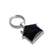 Hut Shape Metal Keychain in Black Finish with Double-Sided Laser Engraving